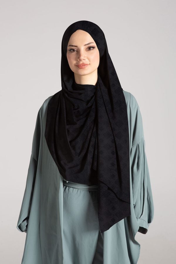 Mulberry Siyah Dama Desen Premium Şal 70*180