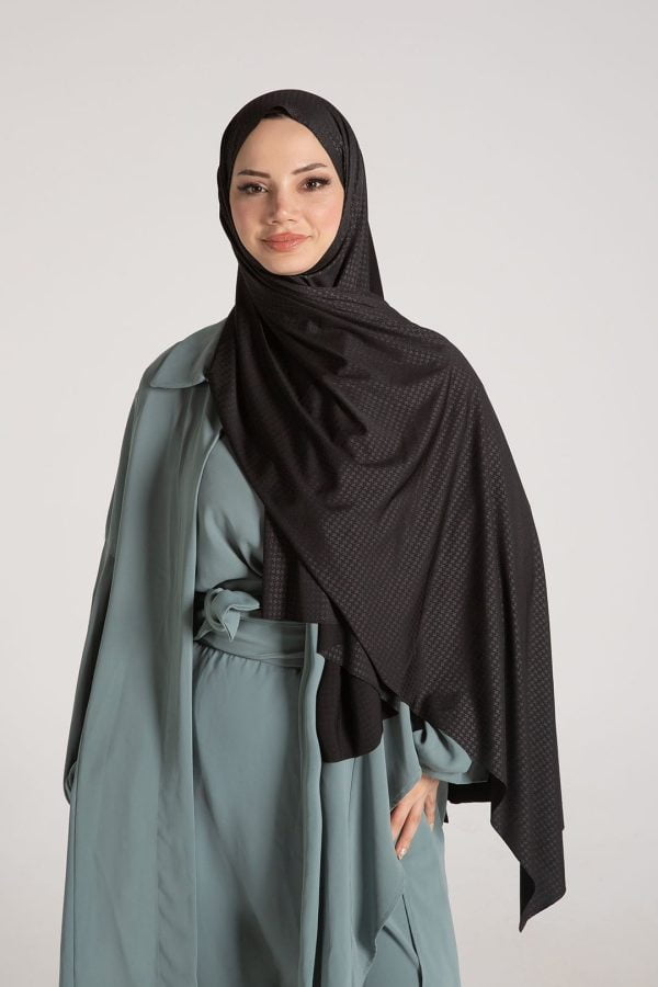 Maranta Siyah Kazayağı Desen Premium Şal 70*180