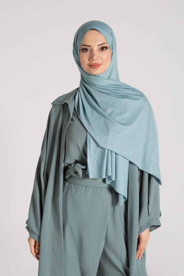 Meconopsis Petrol Mavisi Ekose Premium Şal 70*180