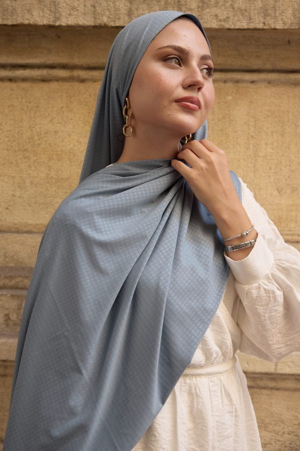 Meehania Duman Grisi Desen Premium Şal 70*180