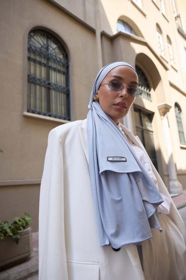 Mentha Duman Gri Ekose Premium Şal 70*180