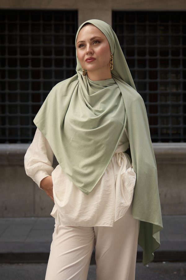 Morel Küf Yeşil Eski Ekose Premium Şal 70*180